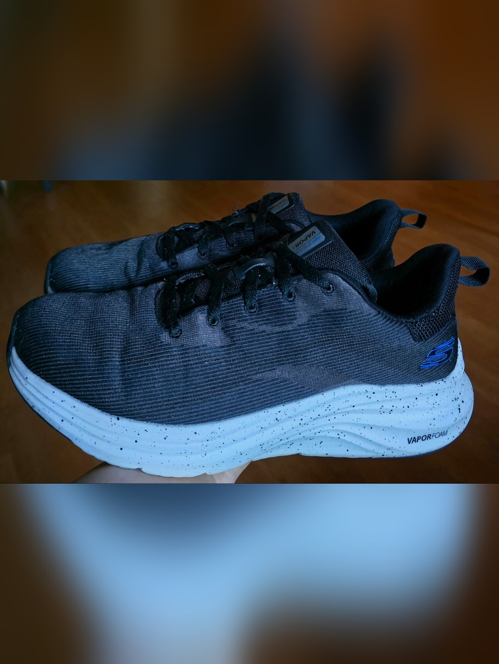 Sz 9.5 Men's SKECHERS VAPOR FOAM ROUDER Black Memory Foam